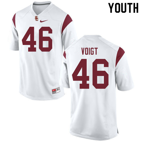 Youth #46 Scott Voigt USC Trojans College Football Jerseys Sale-White